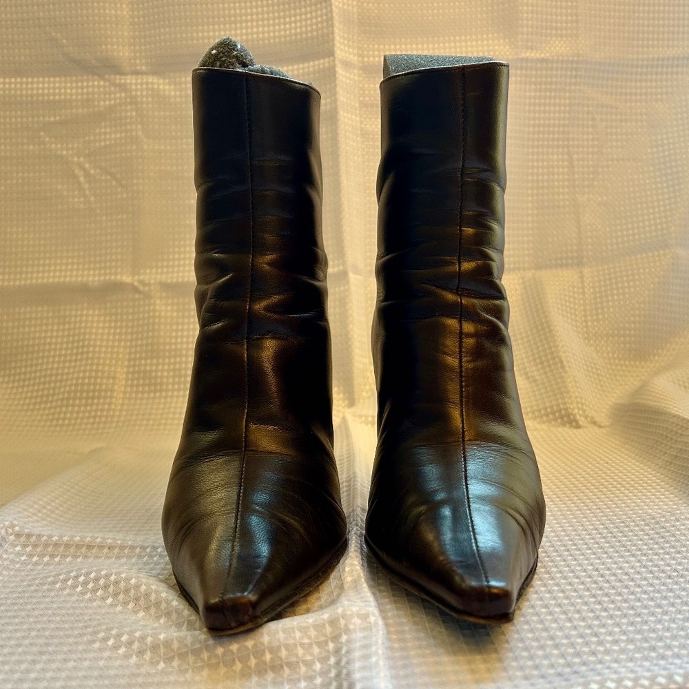 Jimmy Choo Brown Leather Ankle Boots. Size 36